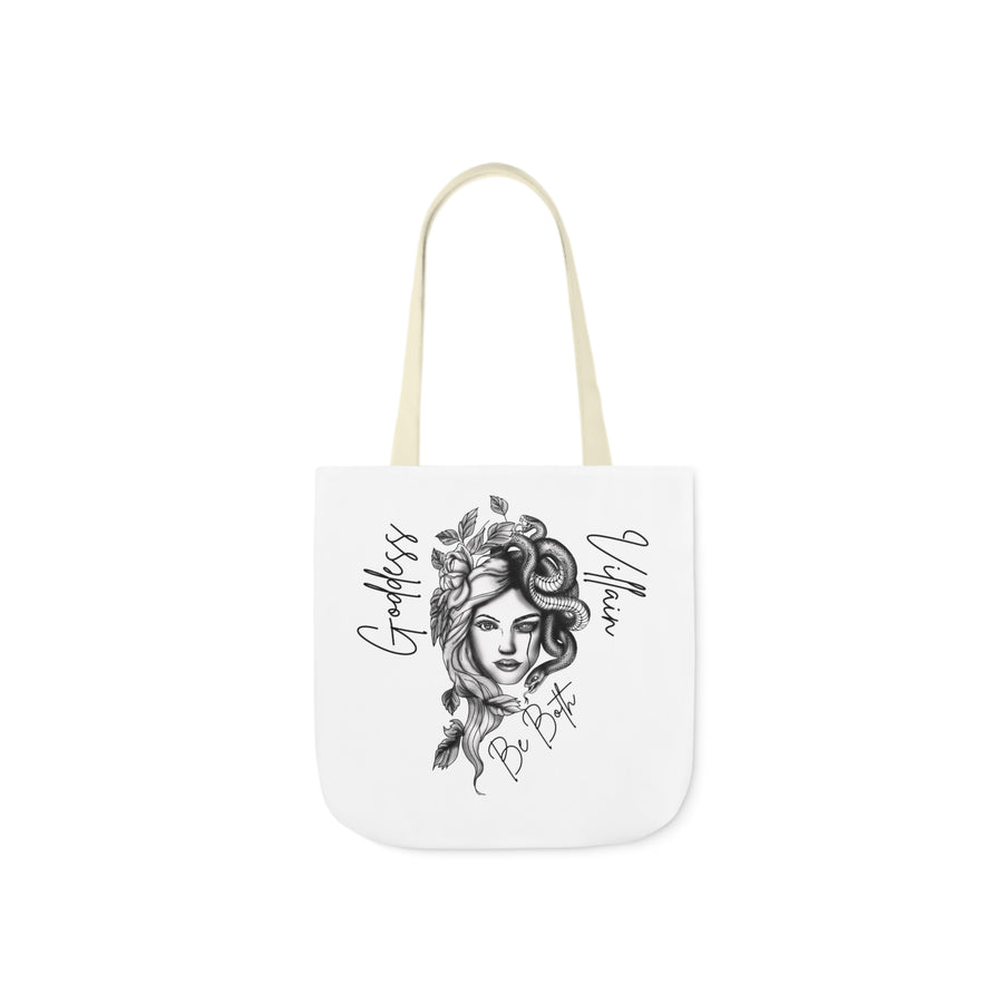 Goddess | Villain | Be Both | Canvas Tote | White