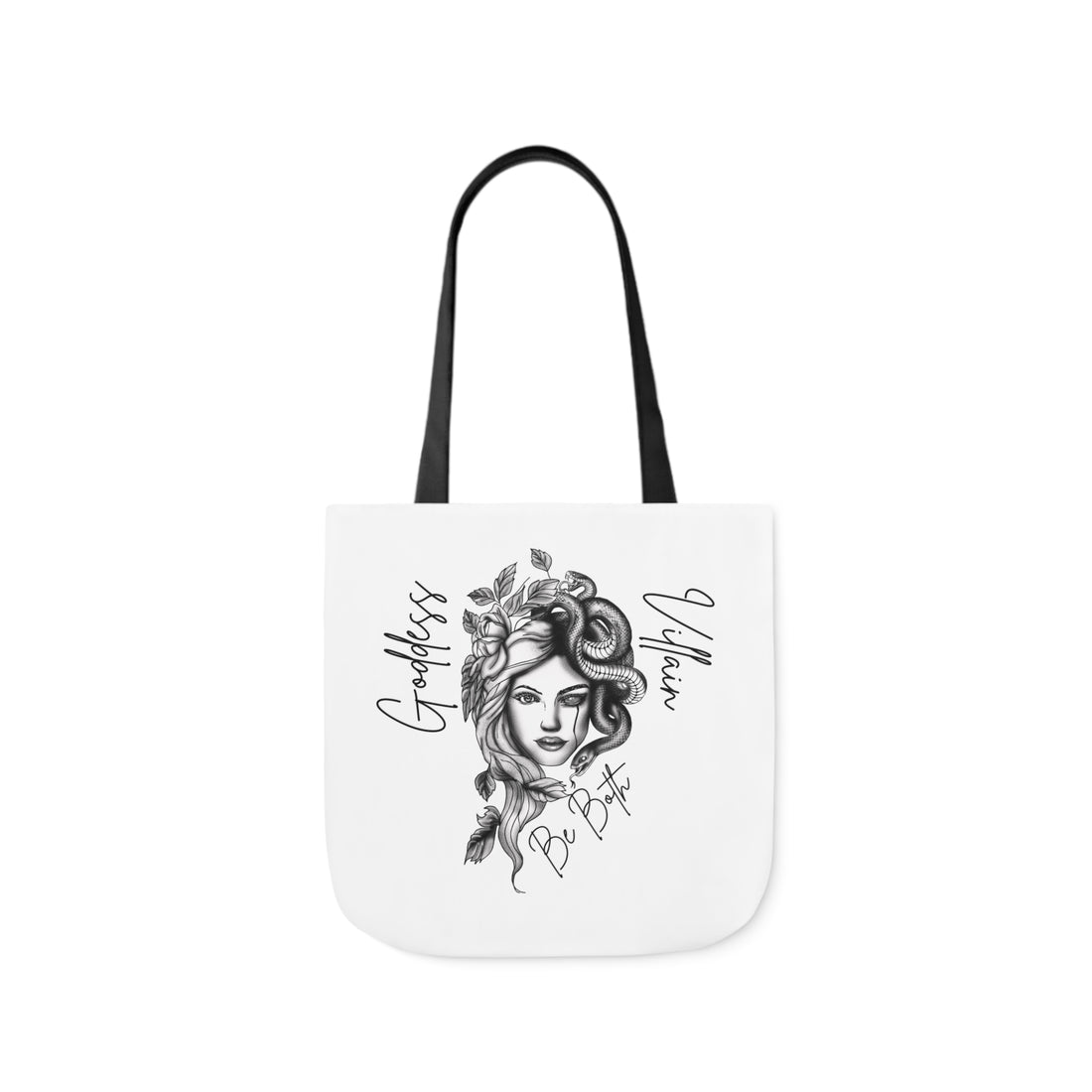 Goddess | Villain | Be Both | Canvas Tote | White