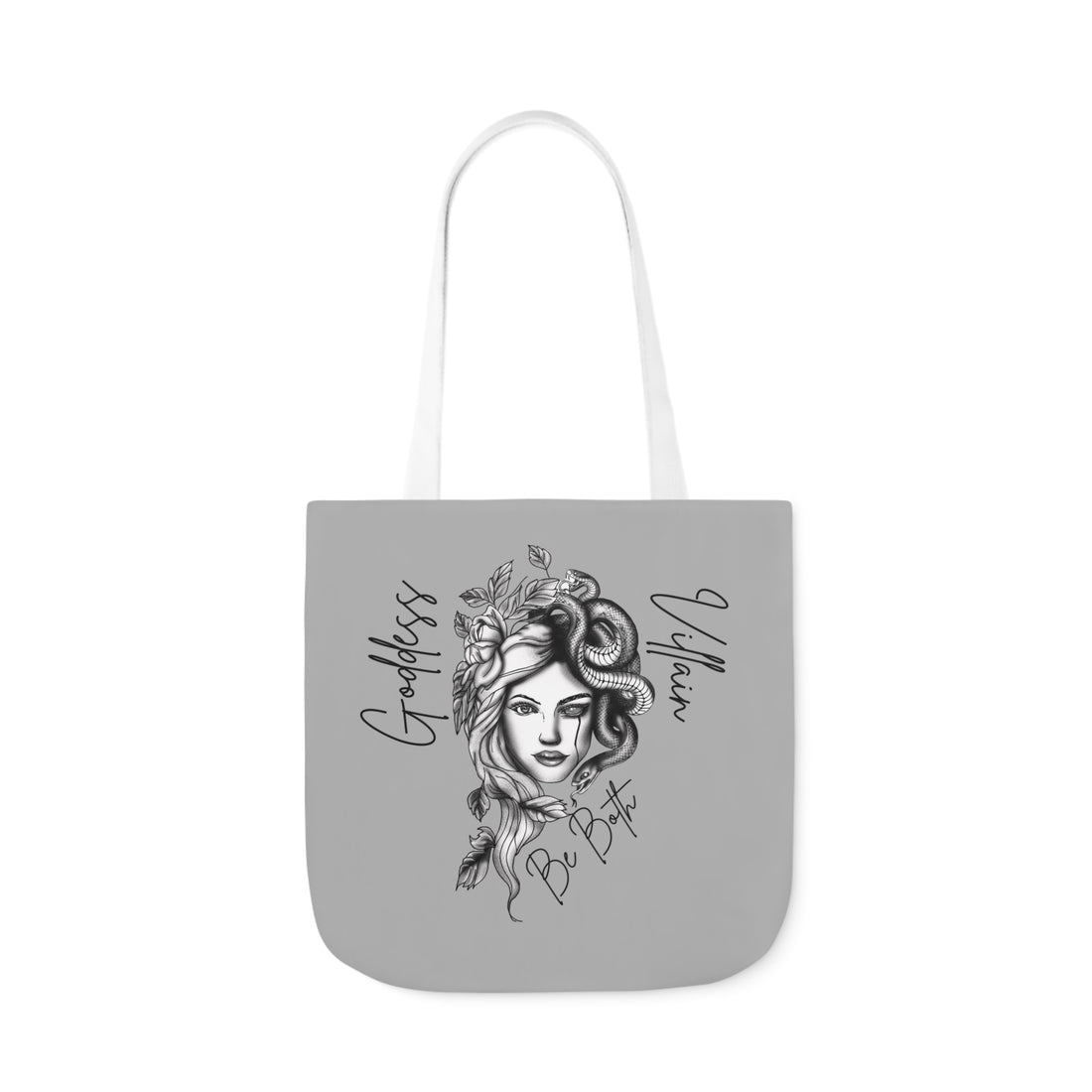 Goddess | Villain | Be Both | Canvas Tote | Gray