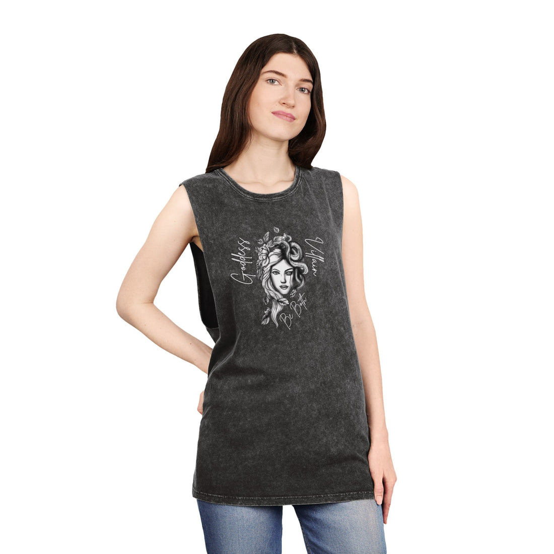 Goddess | Villain | Be Both | Stonewash Tank