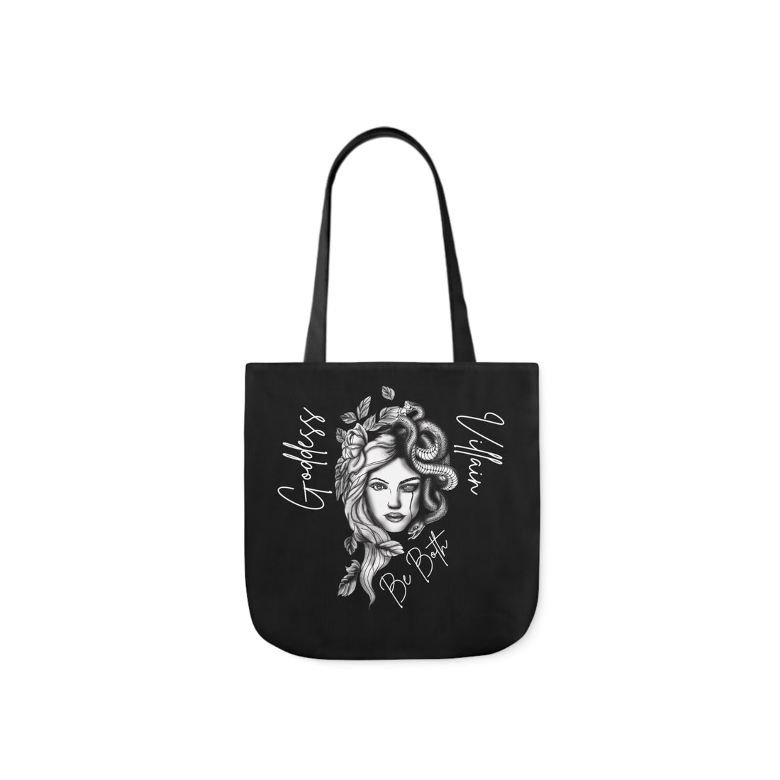 Goddess | Villain | Be Both | Canvas Tote | Black