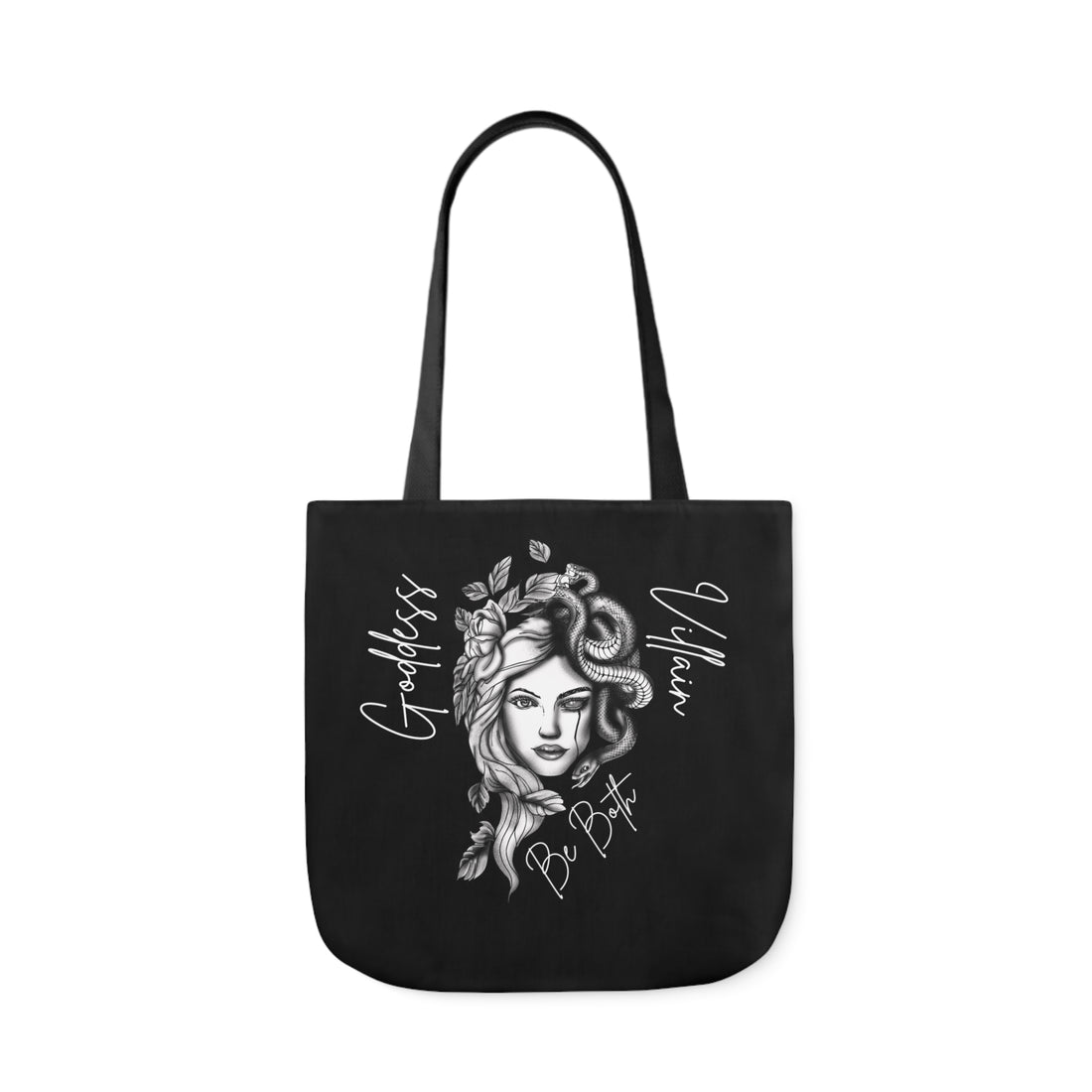 Goddess | Villain | Be Both | Canvas Tote | Black