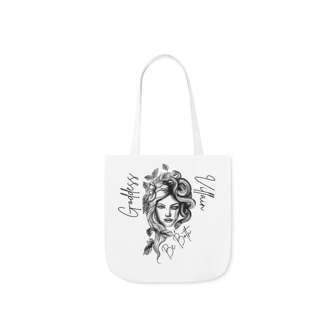 Goddess | Villain | Be Both | Canvas Tote | White