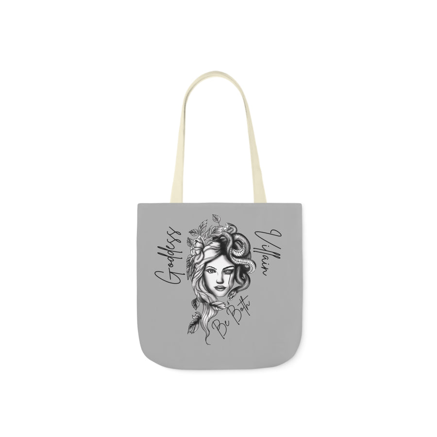 Goddess | Villain | Be Both | Canvas Tote | Gray