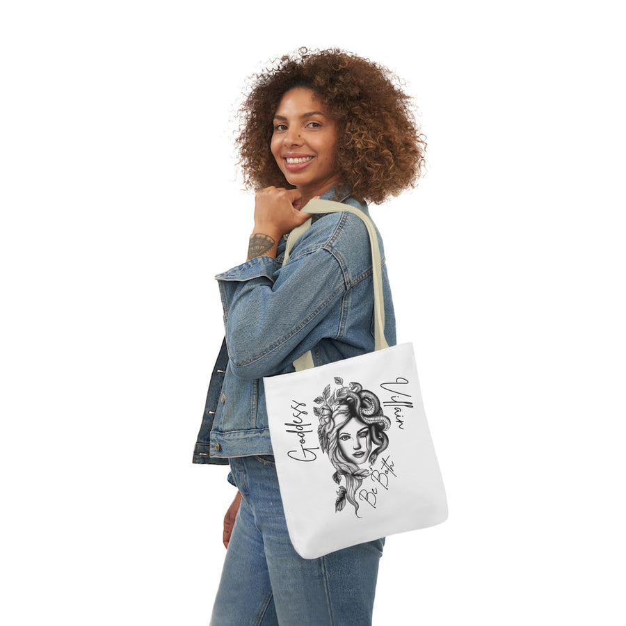 Goddess | Villain | Be Both | Canvas Tote | White