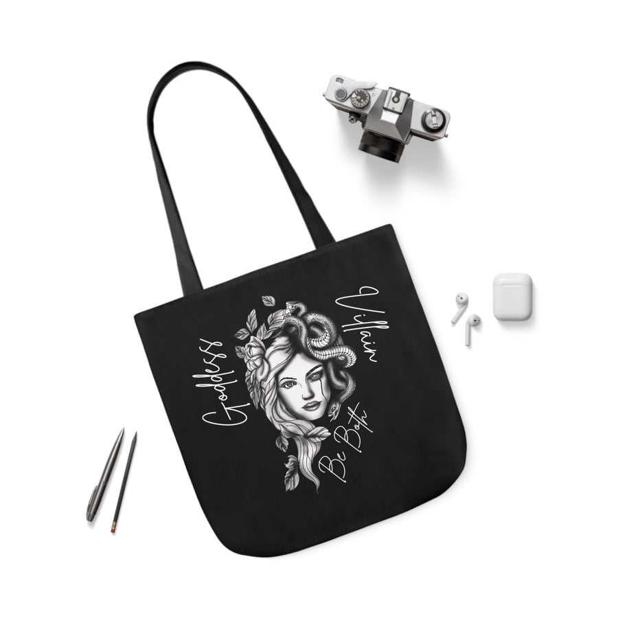 Goddess | Villain | Be Both | Canvas Tote | Black