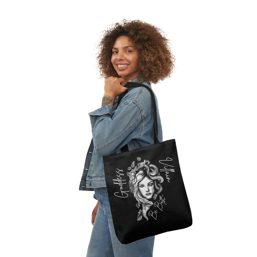 Goddess | Villain | Be Both | Canvas Tote | Black