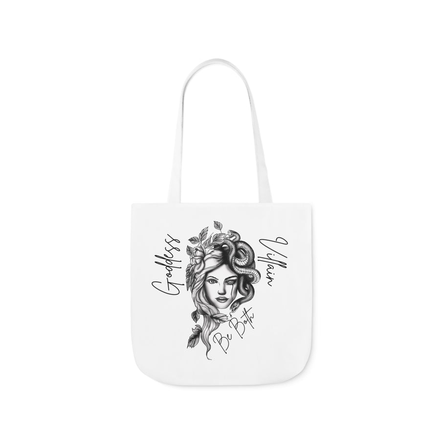 Goddess | Villain | Be Both | Canvas Tote | White