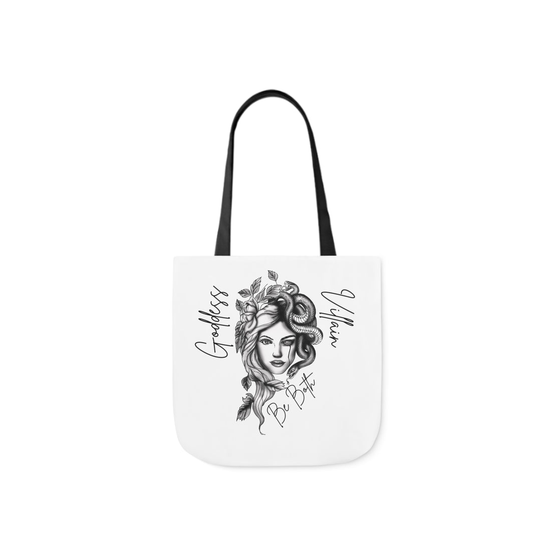 Goddess | Villain | Be Both | Canvas Tote | White