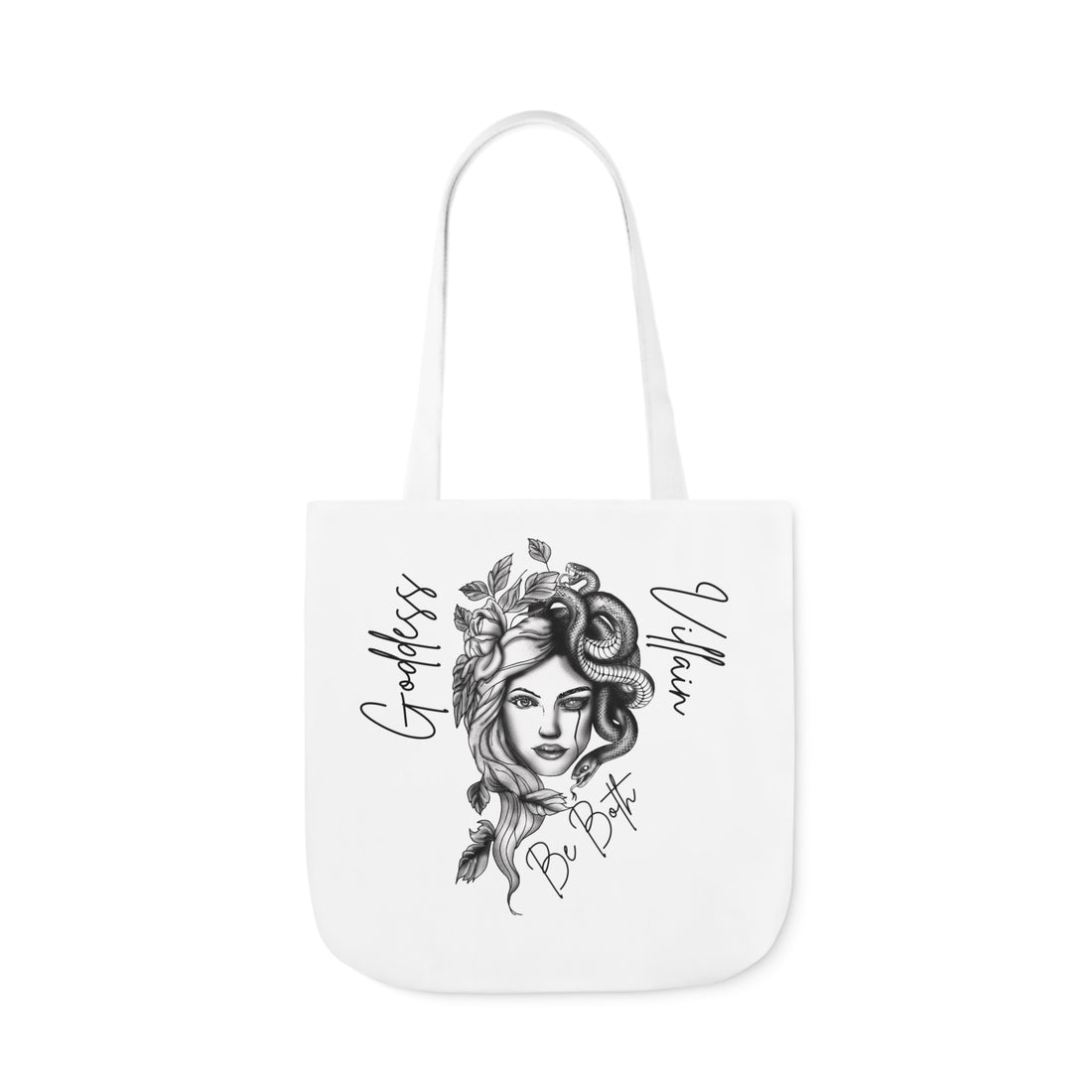 Goddess | Villain | Be Both | Canvas Tote | White