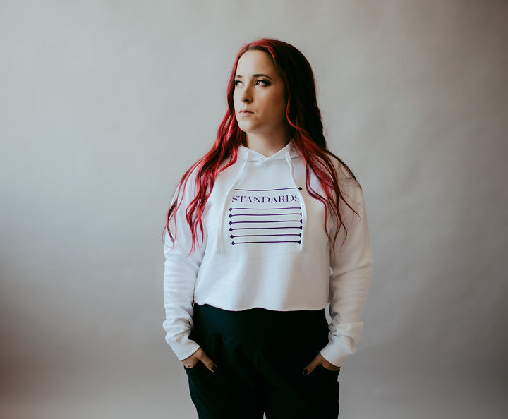 a girl wearing white hoodie