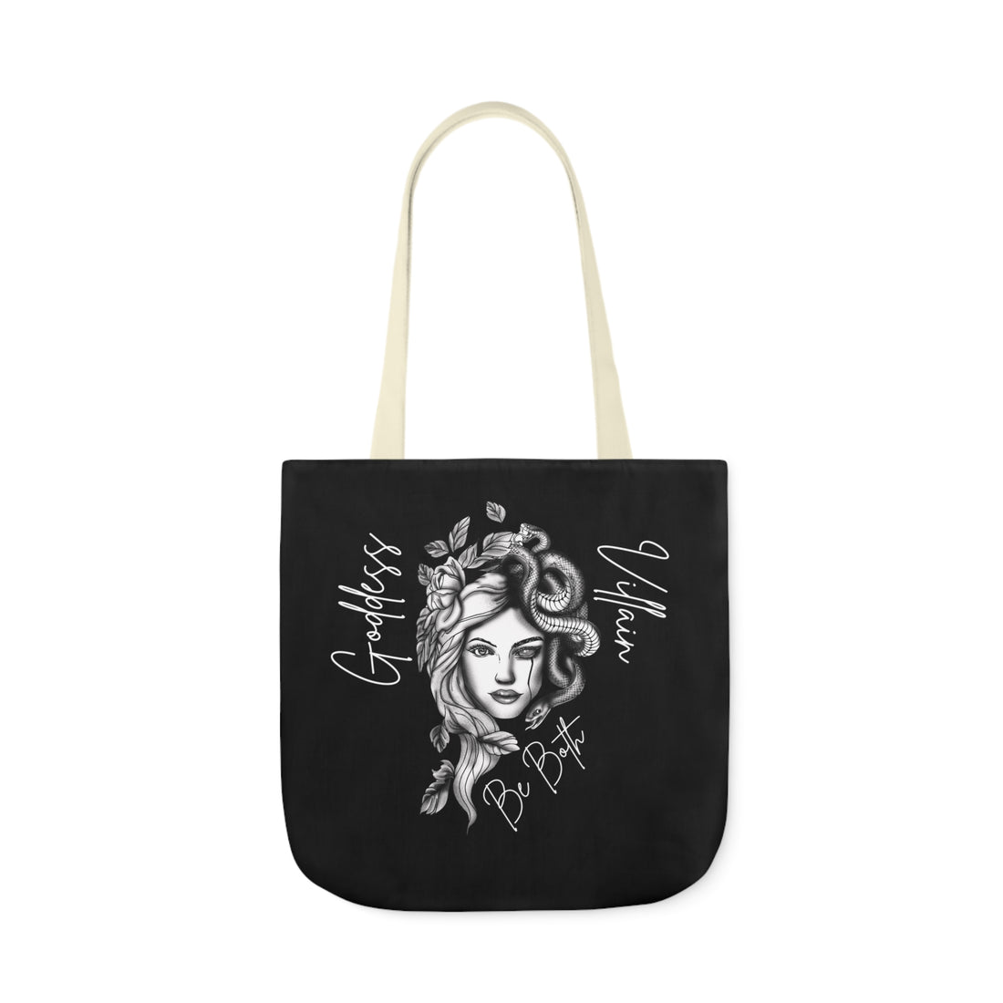 Goddess | Villain | Be Both | Canvas Tote | Black