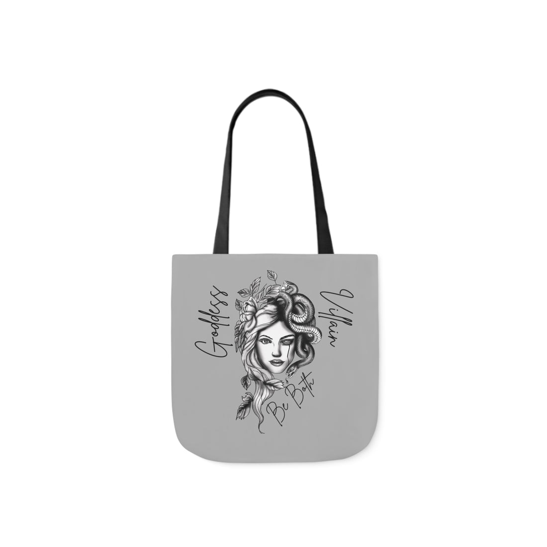 Goddess | Villain | Be Both | Canvas Tote | Gray