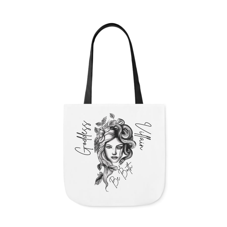 Goddess | Villain | Be Both | Canvas Tote | White