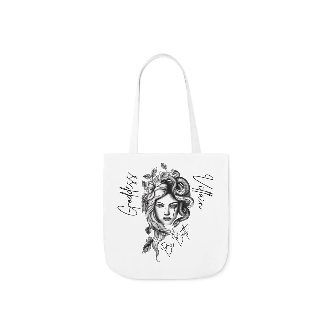 Goddess | Villain | Be Both | Canvas Tote | White