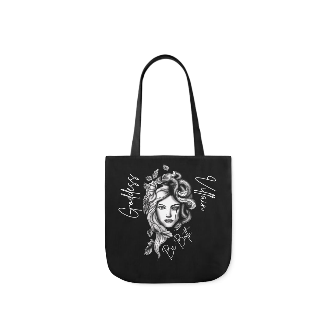 Goddess | Villain | Be Both | Canvas Tote | Black