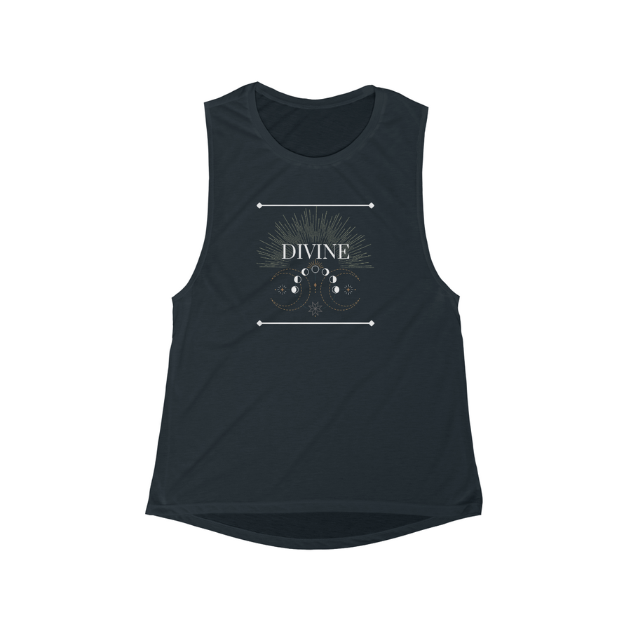 Divine| Flowy Scoop Muscle Tank | Black