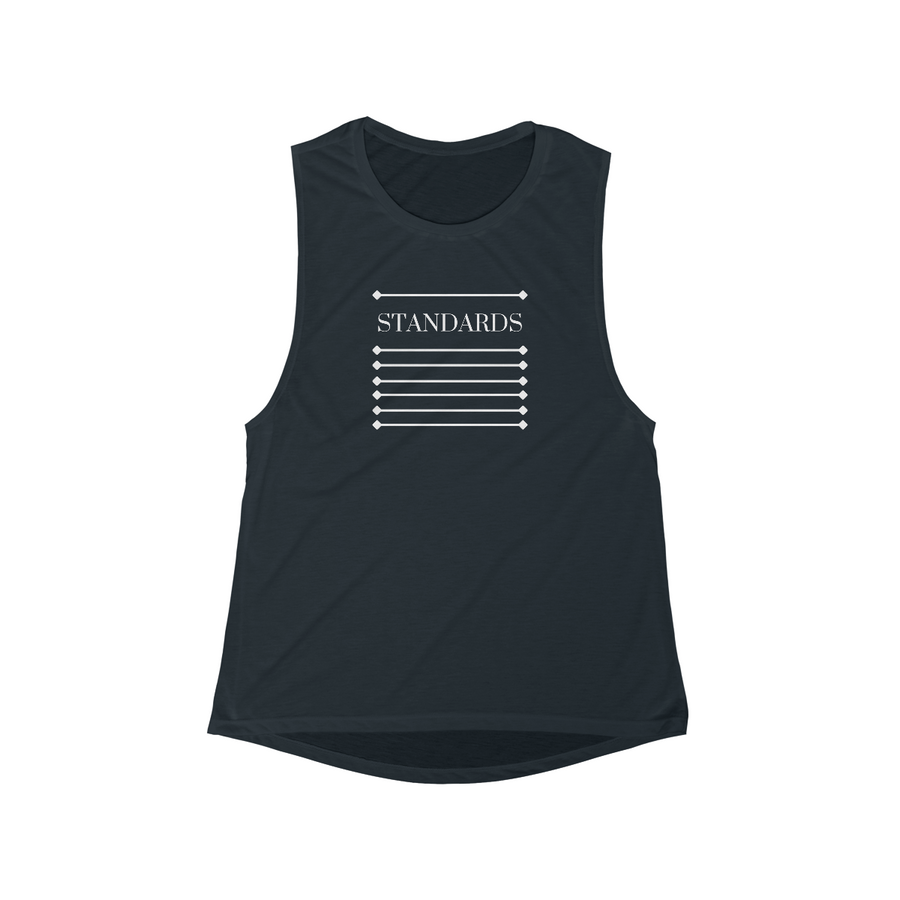 Standards | Flowy Scoop Muscle Tank | Black