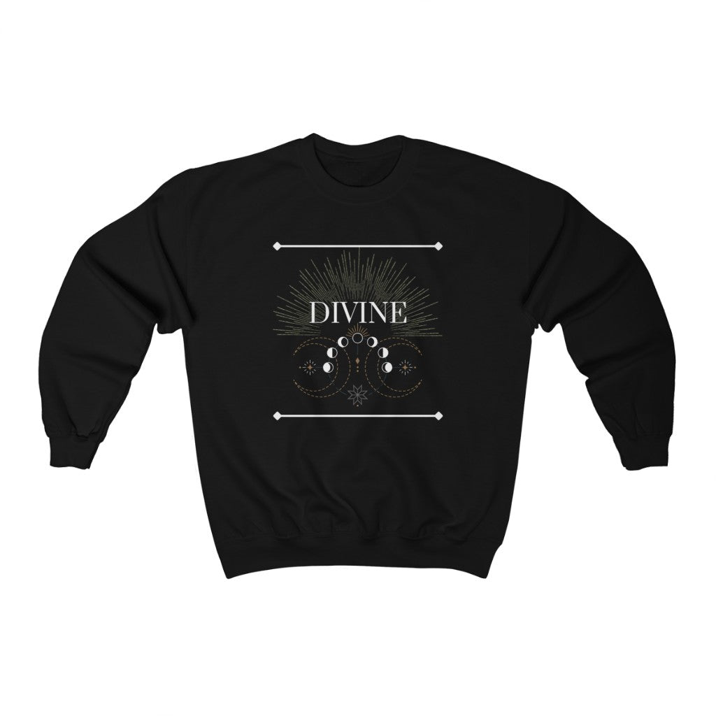 DIVINE | TRIPLE MOON Crewneck Sweatshirt | Black