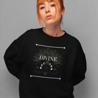 DIVINE | TRIPLE MOON Crewneck Sweatshirt | Black