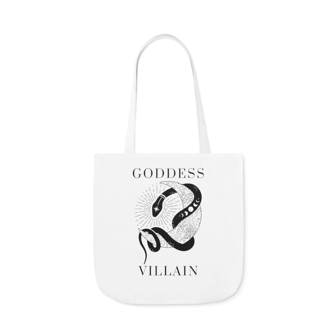 Serpent & Moon | Canvas Tote | White