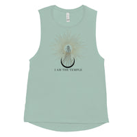 I Am The Temple | Flowy Scoop Muscle Tank | Dusty Blue