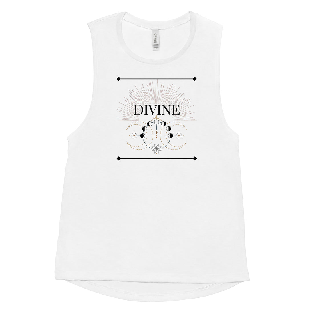 Divine | Flowy Scoop Muscle Tank | White